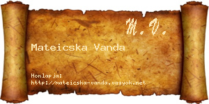 Mateicska Vanda névjegykártya